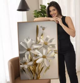 Quadro Decorativo Flores 3D