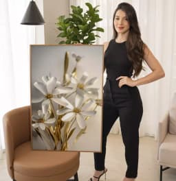Quadro Decorativo Flores 3D