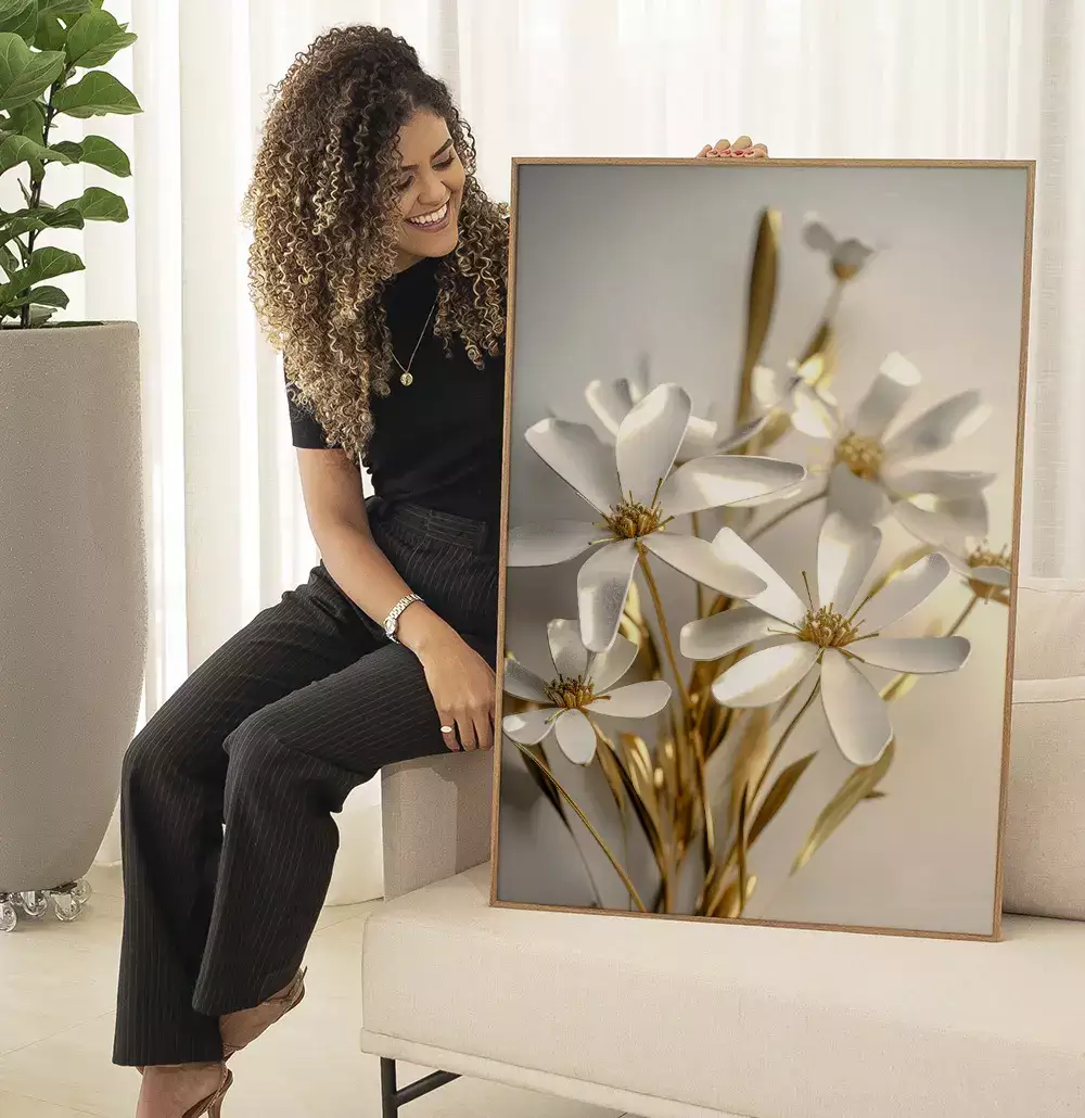 Quadro Decorativo Flores 3D