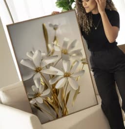 Quadro Decorativo Flores 3D