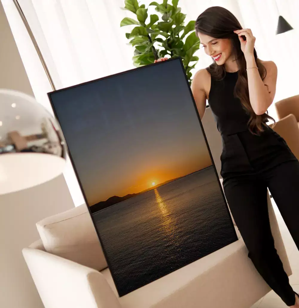 Quadro Decorativo Pôr do Sol no Mar