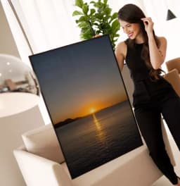 Quadro Decorativo Pôr do Sol no Mar