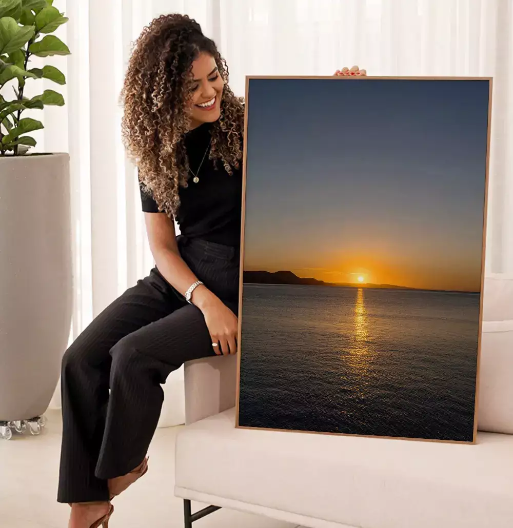 Quadro Decorativo Pôr do Sol no Mar