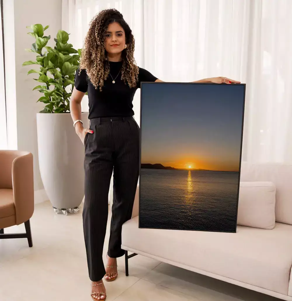 Quadro Decorativo Pôr do Sol no Mar