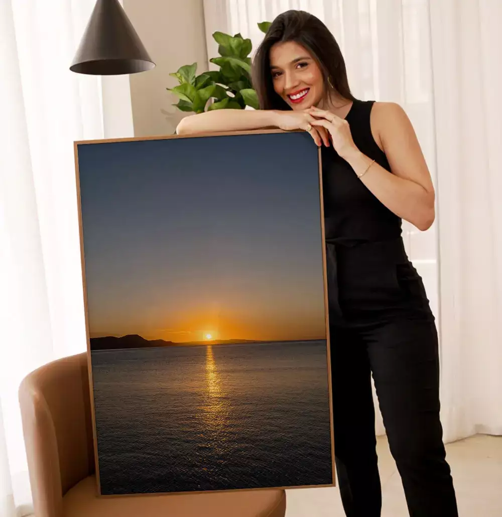Quadro Decorativo Pôr do Sol no Mar