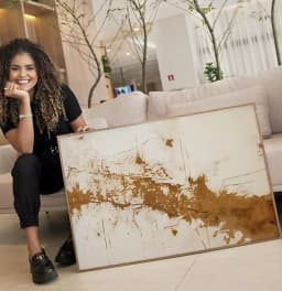 Quadro Decorativo Abstrato Plaster Art Brown Tint