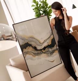 Quadro Decorativo Abstrato Texturas As Camadas de Ouro