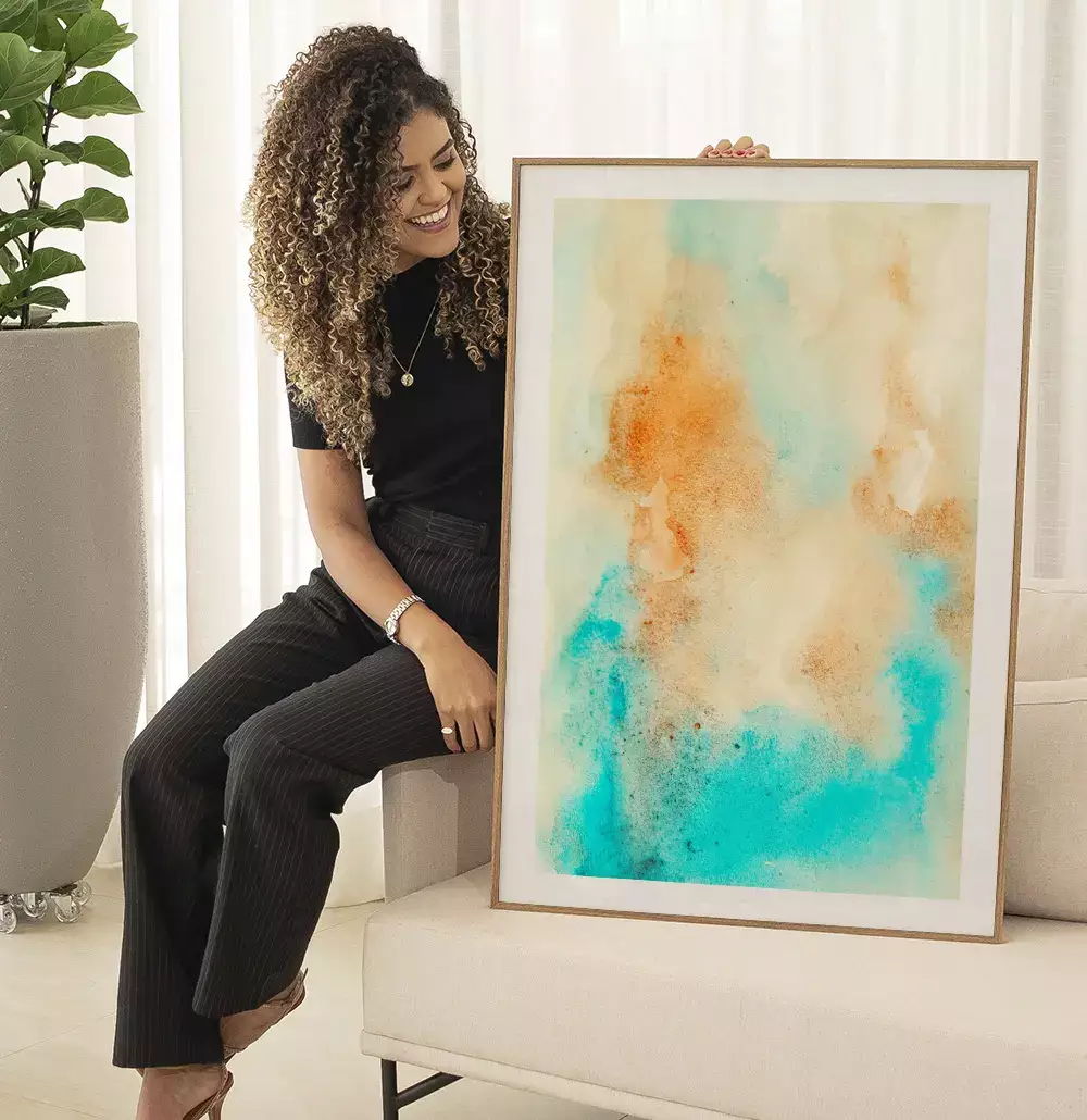 Quadro Decorativo Pintura Aquarela - Areia e Mar