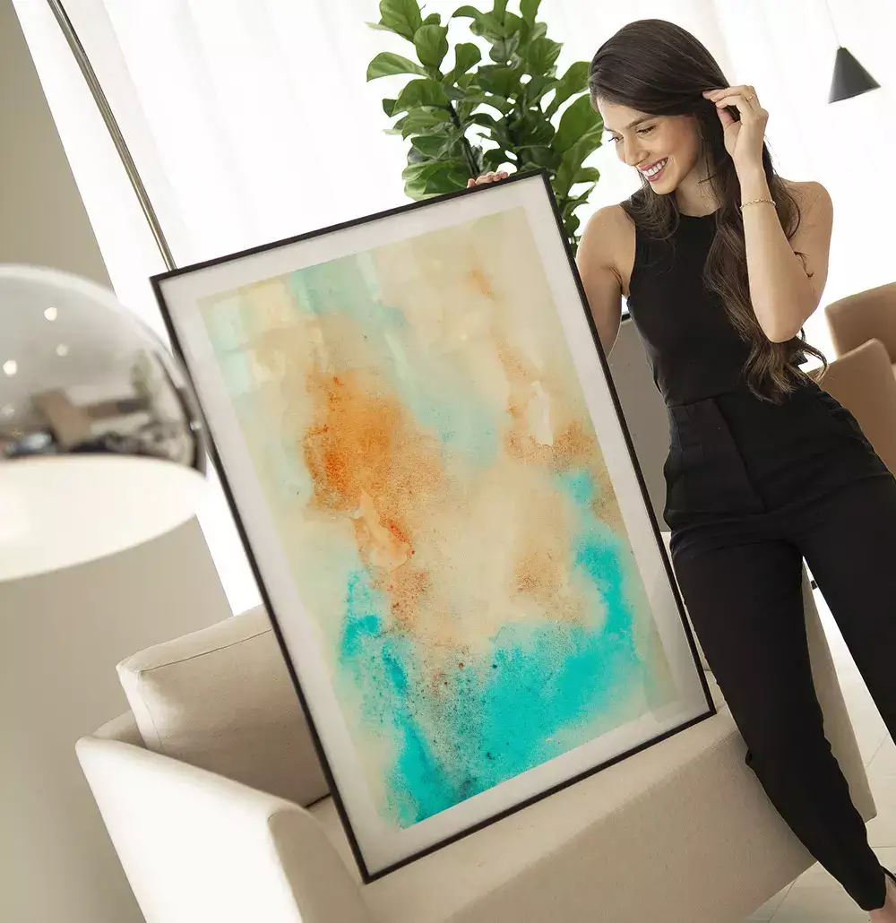 Quadro Decorativo Pintura Aquarela - Areia e Mar