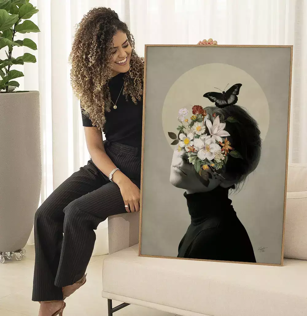 Black Little Butterfly - Coleção Collage Flowers