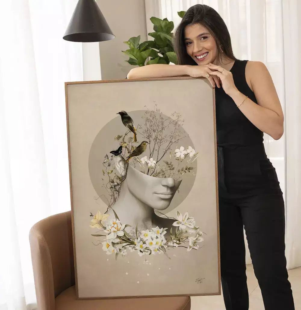 Quadro Decorativo Dryella - Coleção Collage Flowers