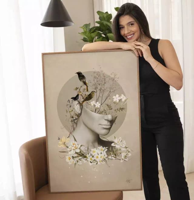 Quadro Decorativo Dryella - Coleção Collage Flowers