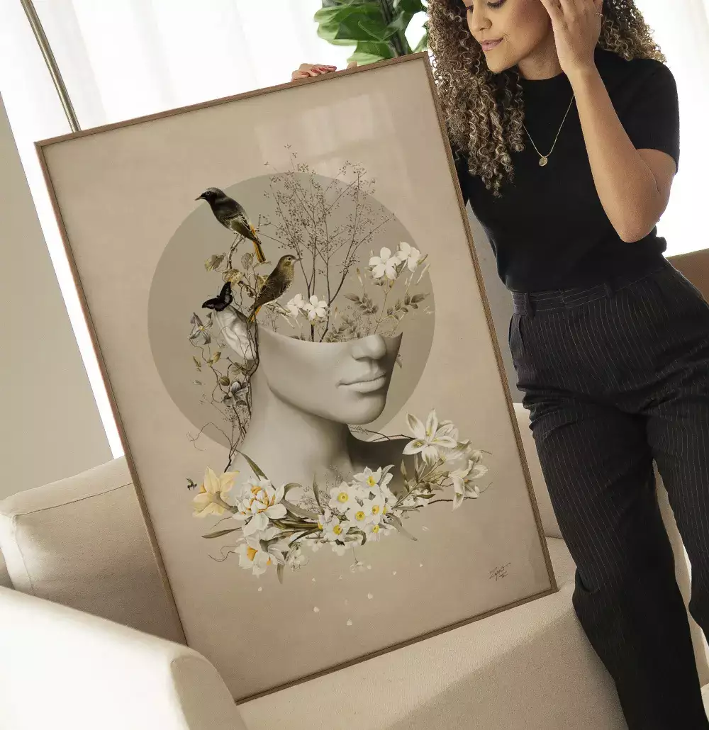 Quadro Decorativo Dryella - Coleção Collage Flowers
