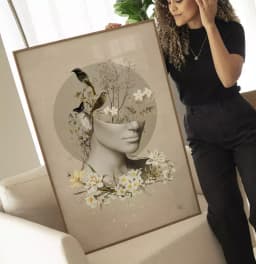 Quadro Decorativo Dryella - Coleção Collage Flowers