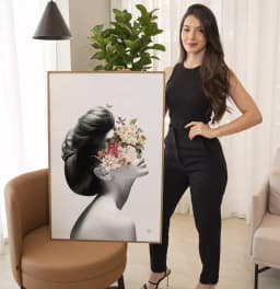 Quadro Decorativo Lady - Coleção Collage Flowers