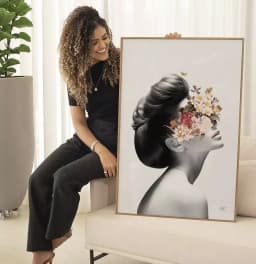 Quadro Decorativo Lady - Coleção Collage Flowers