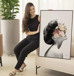 Quadro Decorativo Lady - Coleção Collage Flowers
