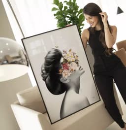 Quadro Decorativo Lady - Coleção Collage Flowers