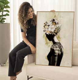 Quadro Decorativo Lady Of Shadows - Coleção Collage Flowers