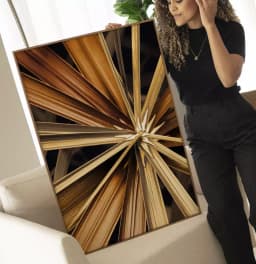 Quadro Decorativo Fotografia Hastes Florais Douradas