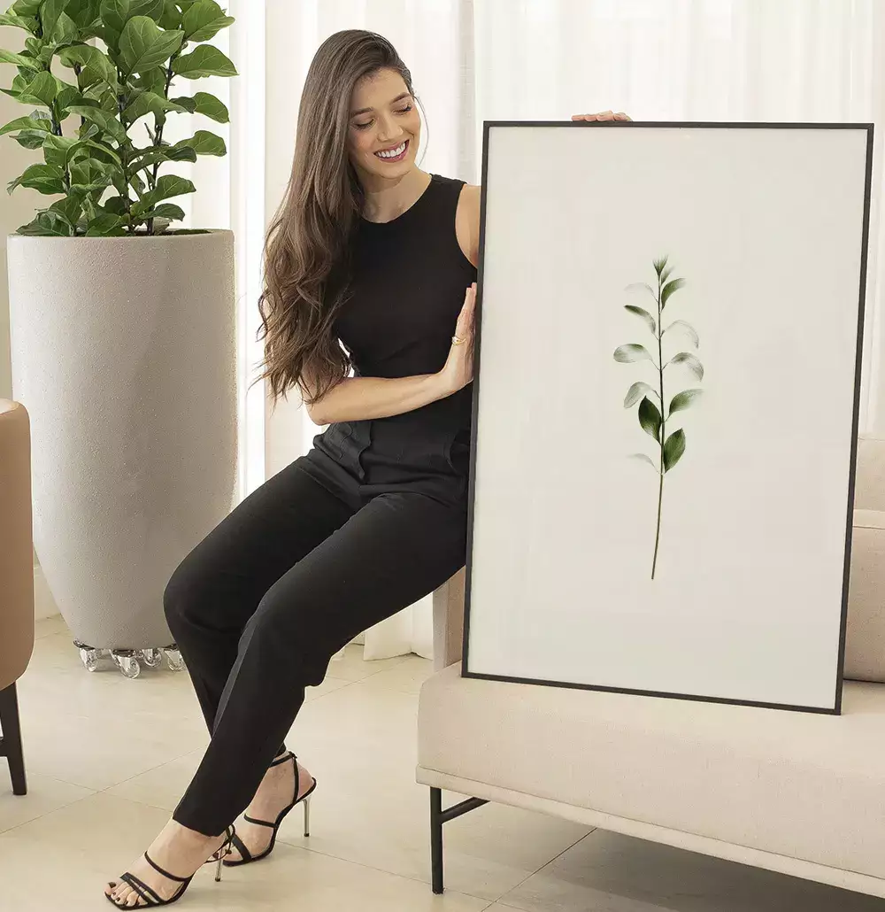Quadro Decorativo Botanical Green Plant Minimalist