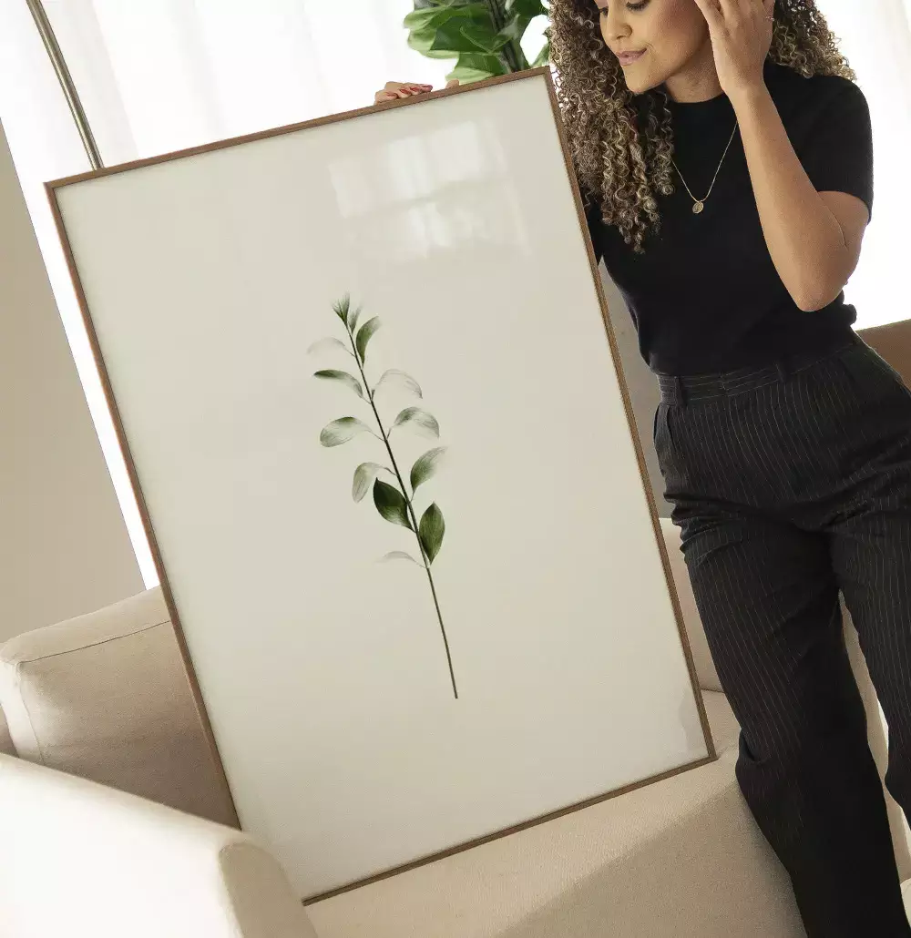 Quadro Decorativo Botanical Green Plant Minimalist