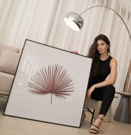 Quadro Decorativo Floral Botanical Rosé Palm Minimalist