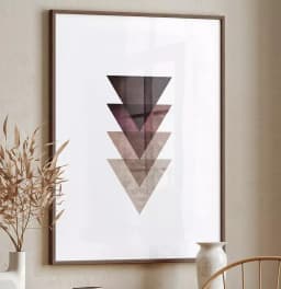 Quadro Decorativo Triângulos Sobrepostos com Textura