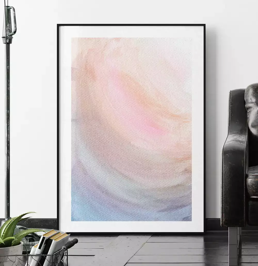 Quadro Decorativo Pintura Abstrata Multicolor Pastel