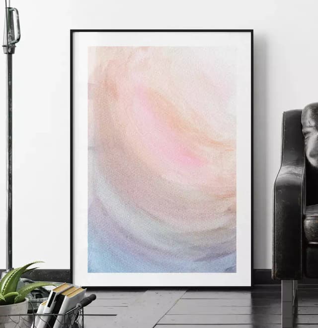 Quadro Decorativo Pintura Abstrata Multicolor Pastel