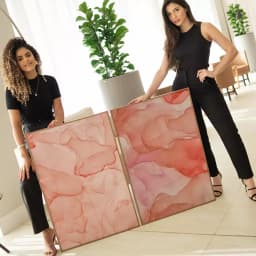 Kit Quadro Decorativo FLuid Red & Rosé - Coleção Color Prime