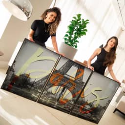 Kit Quadro Decorativo Eiffel Road Paris Fotografia com Tipografia