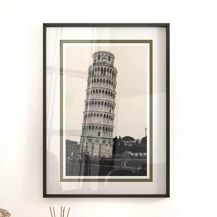 Quadro Decorativo Torre de Pisa Roma Itália Fotografia em Tons Sépia