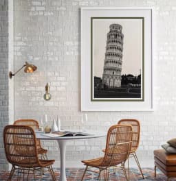 Quadro Decorativo Torre de Pisa Roma Itália Fotografia em Tons Sépia