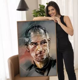 Quadro Decorativo Business Man Steve Jobs Desenho