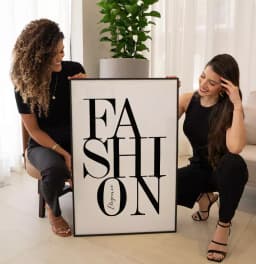 Quadro Decorativo Tipografia Fashion Elegance Preto e Branco