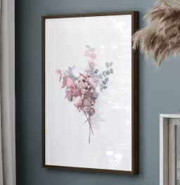 Quadro Decorativo Buquê de Folhas Pintura Aquarela Minimalista