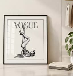 Quadro Decorativo Vogue Meia Calça Poá Pernas pro Ar
