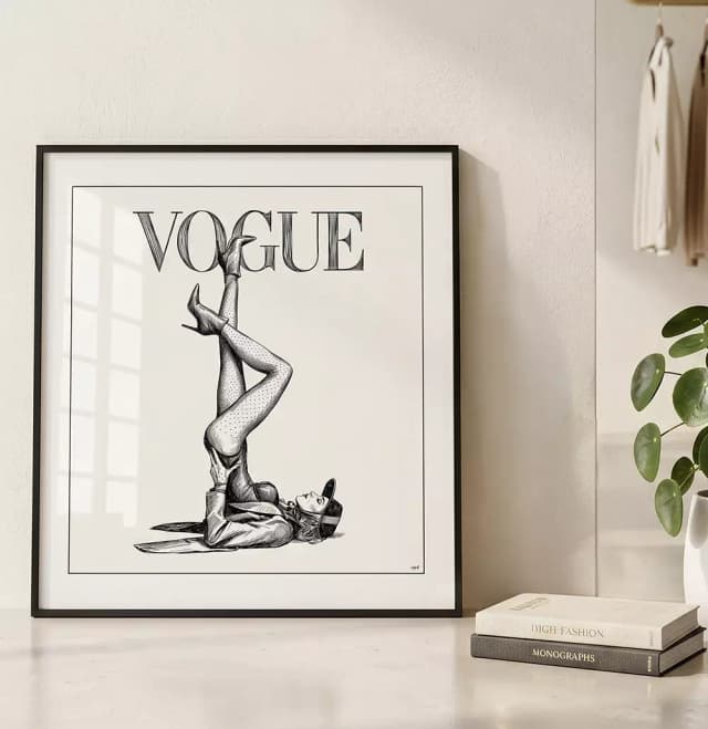 Quadro Decorativo Vogue Meia Calça Poá Pernas pro Ar