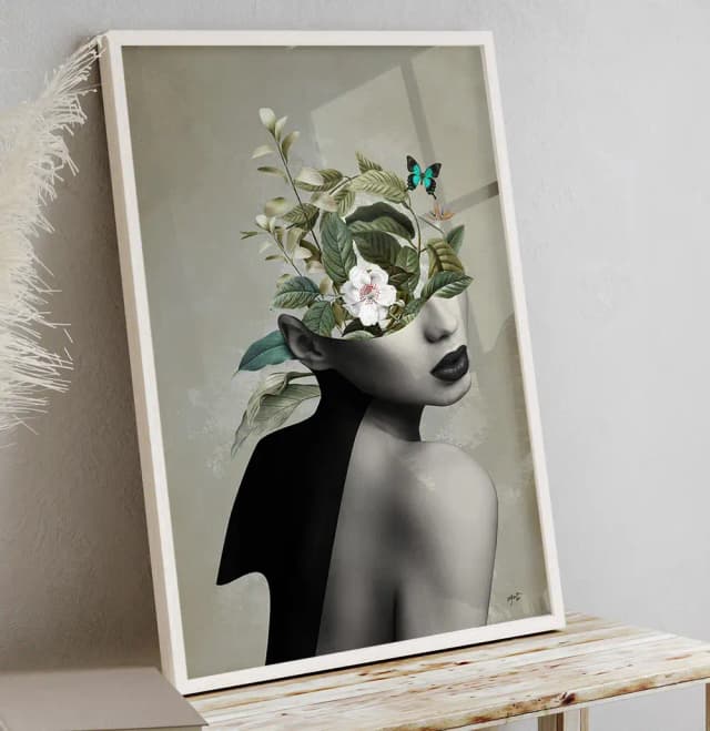 Quadro Decorativo Flowers Brain - Coleção Collage Flowers