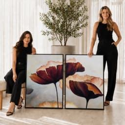 Kit 2 Quadros Decorativos Flores de Âmbar