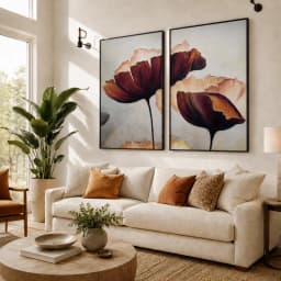 Kit 2 Quadros Decorativos Flores de Âmbar