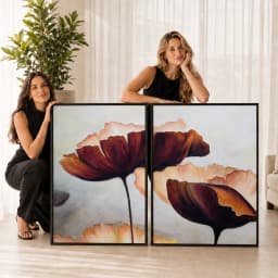Kit 2 Quadros Decorativos Flores de Âmbar
