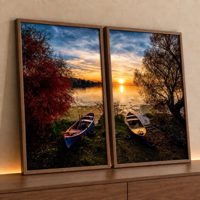 Kit 2 Quadros Decorativos Na Areia