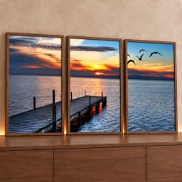 Kit 3 Quadros Decorativos Passarela