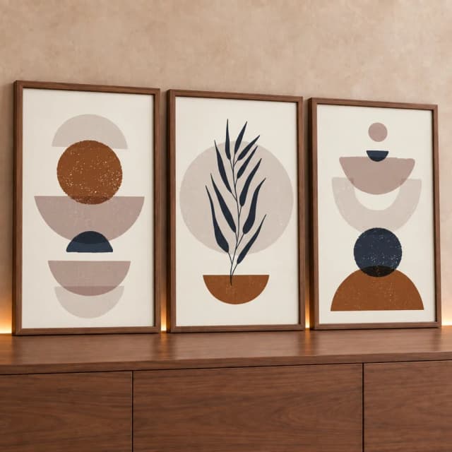 Kit 3 Quadros Decorativos Boho