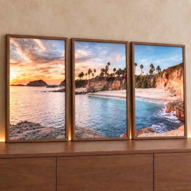 Kit 3 Quadros Decorativos Mar