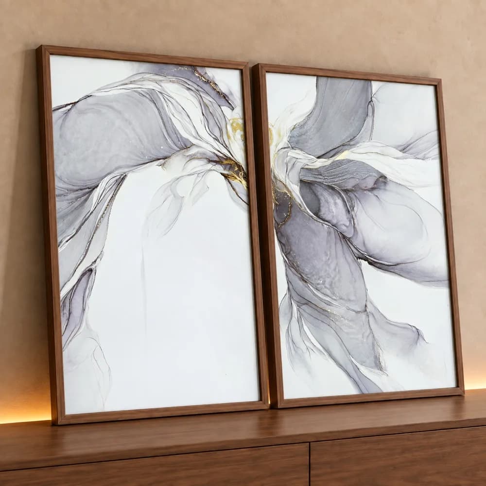Duo de Quadros Decorativos Mármore