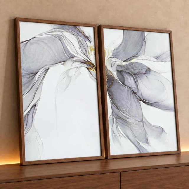 Duo de Quadros Decorativos Mármore