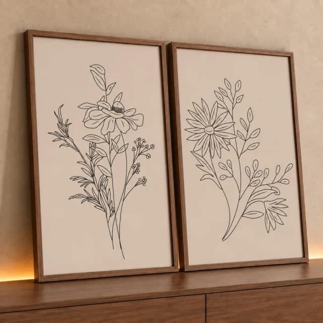Kit 2 Quadros Decorativos Minimalistas